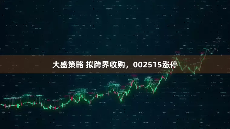 大盛策略 拟跨界收购，002515涨停